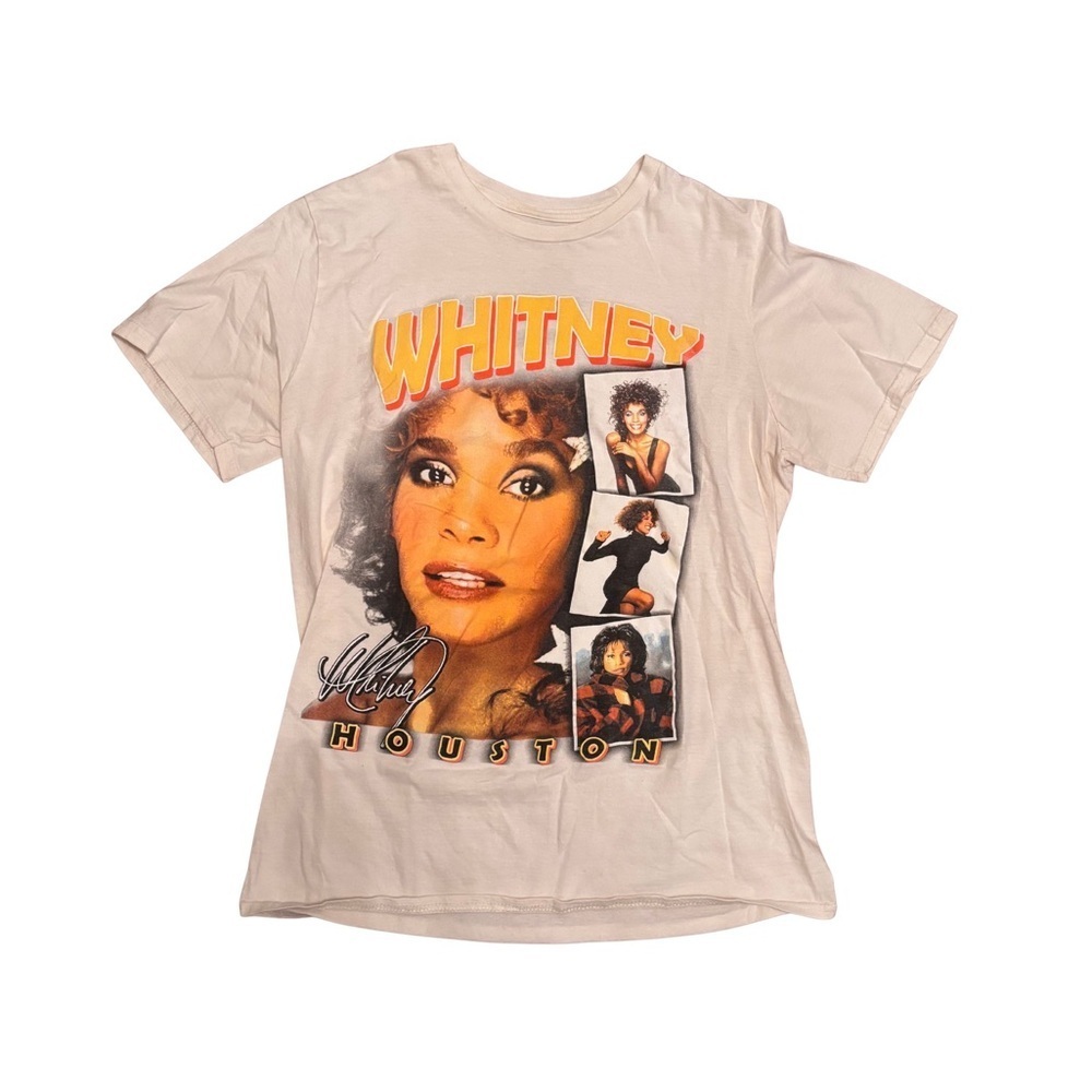 Whitney Houston Graphic T-Shirt in Beige